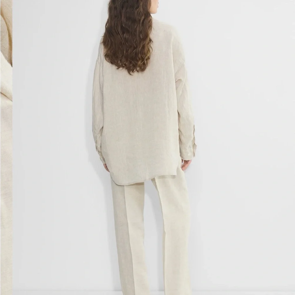 Wilfred effortless Straight Leg Linen-Blend Pants in Light Ivory